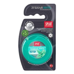 SPLATАнтибактериальная супертонкая зубная нить с волокнами серебра Professional Dental Floss 30м (Лучшая цена)