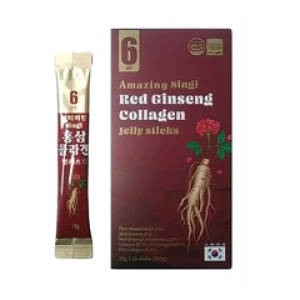 SingiБиодобавка с экстрактом женьшеня и морским коллагеном Red Ginseng Collagen 3300 10*20г (Лучшая цена)