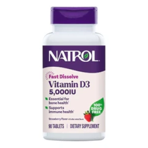 NatrolБиодобавка Vitamin D3 5,000IU Strawberry 90 таблеток (Лучшая цена)