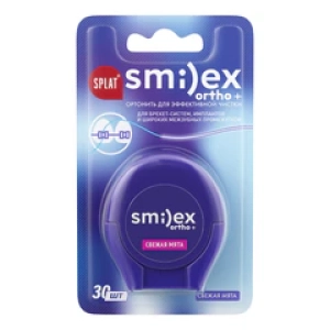 SPLATОбъемная ортодонтическая зубная нить Smilex Ortho Dental Floss 30м (мята) (Лучшая цена)